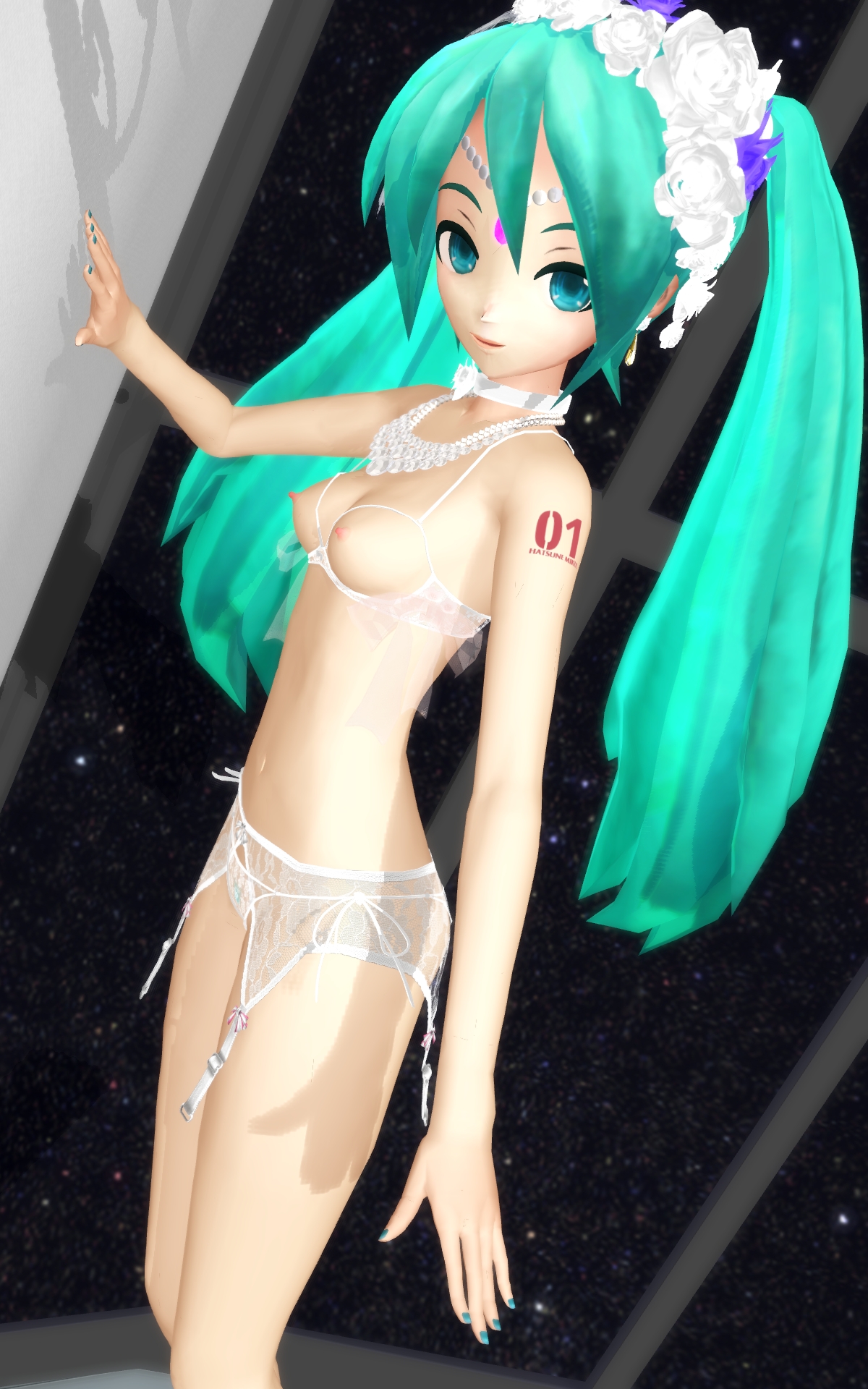 Garter Lingerie Nude In Space